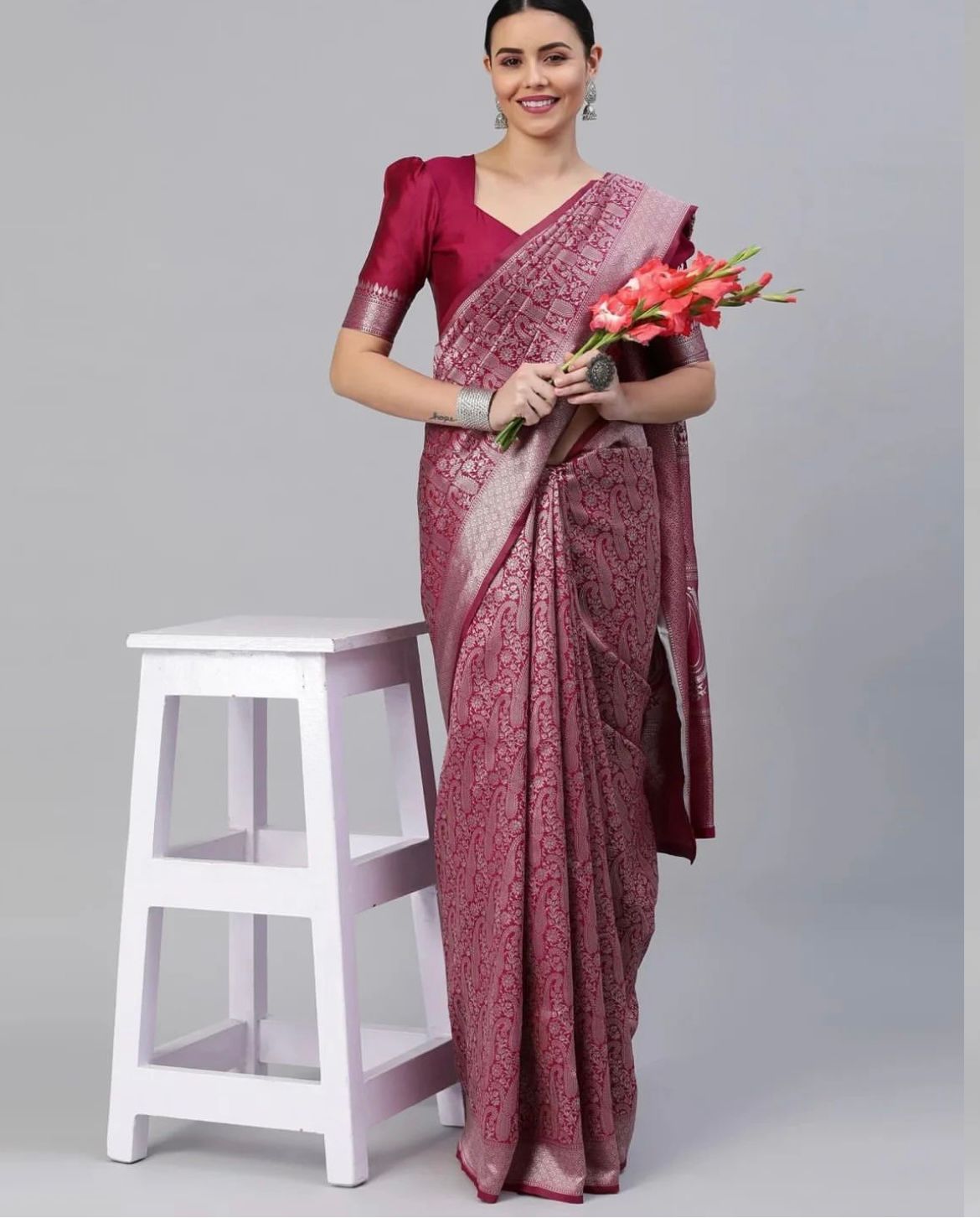 Banarasi Silk Saree – Exquisite Zari Work & Jacquard Weave