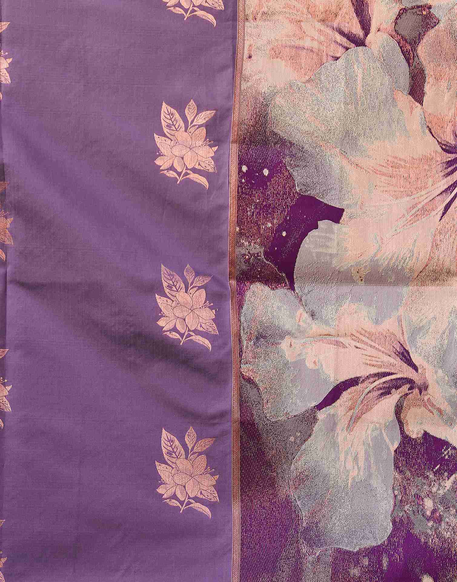 Banarasi Silk Saree for Women | Mauve & Deep Purple Designer Woven Saree with Blouse | Traditional Indian Saree Online Malaysia