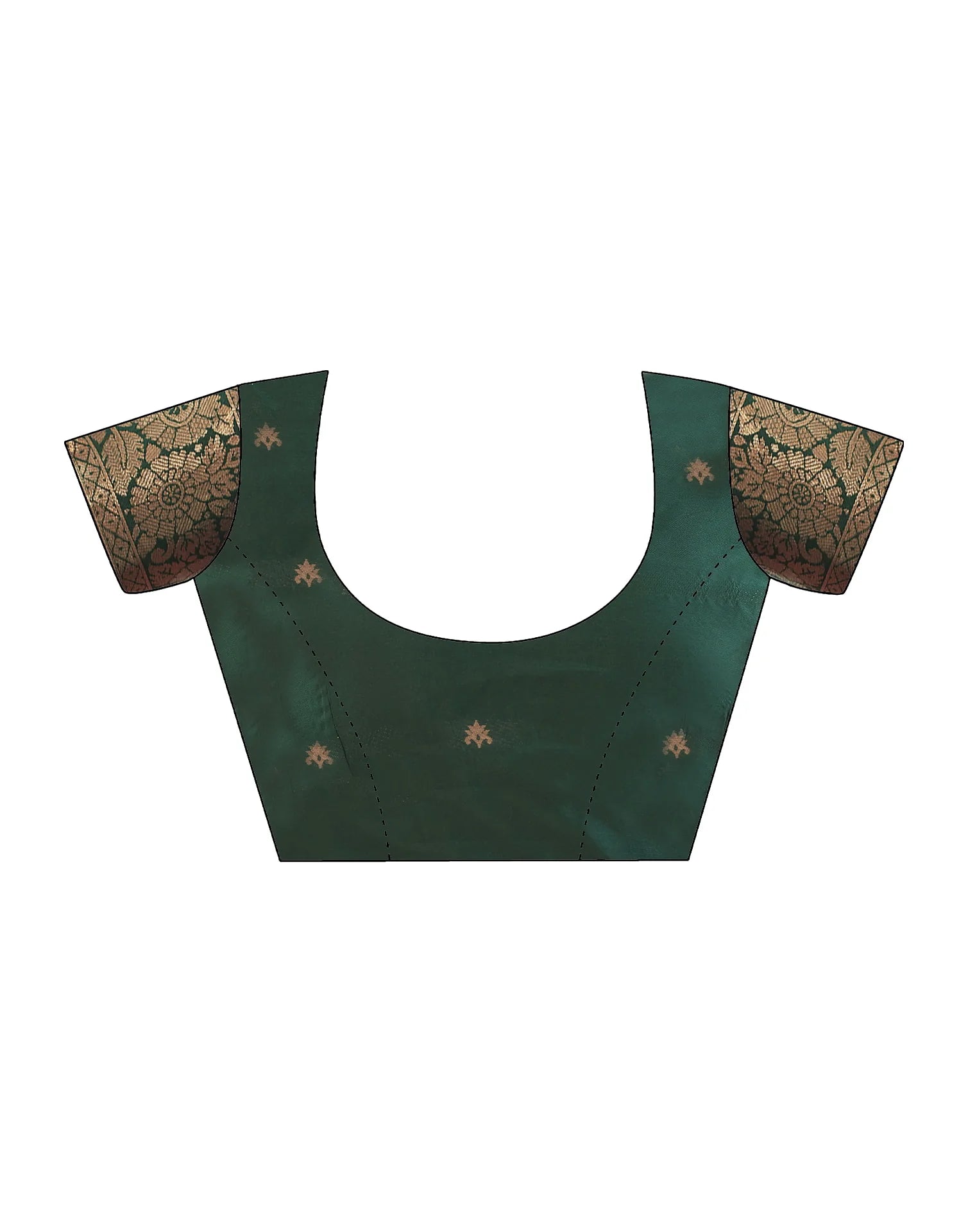 Banarasi Silk Blend Saree for Women | Maroon & Dark Green Woven Saree with Golden Border | Indian Traditional Saree with Blouse Piece | Party Wear Saree Malaysia Online Shopping