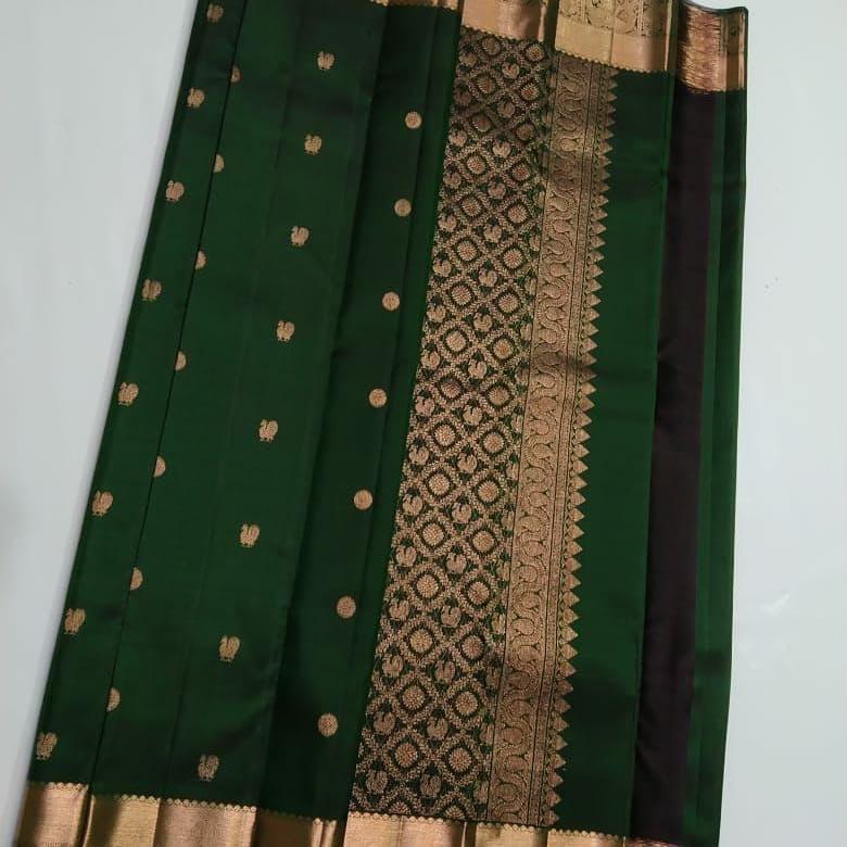 Elegant Banarasi Soft Silk Saree with Copper Zari Weaving
