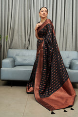 Banarasi Soft Silk Saree with Copper Zari Weaving