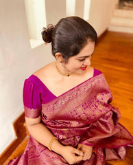Banarasi Soft Silk Saree – Exquisite Copper Zari Weaving