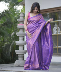 Banarasi Soft Silk Saree – Exquisite Copper Zari Weaving