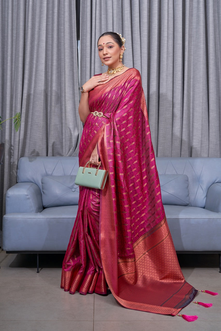 Banarasi Soft Silk Saree with Copper Zari Weaving