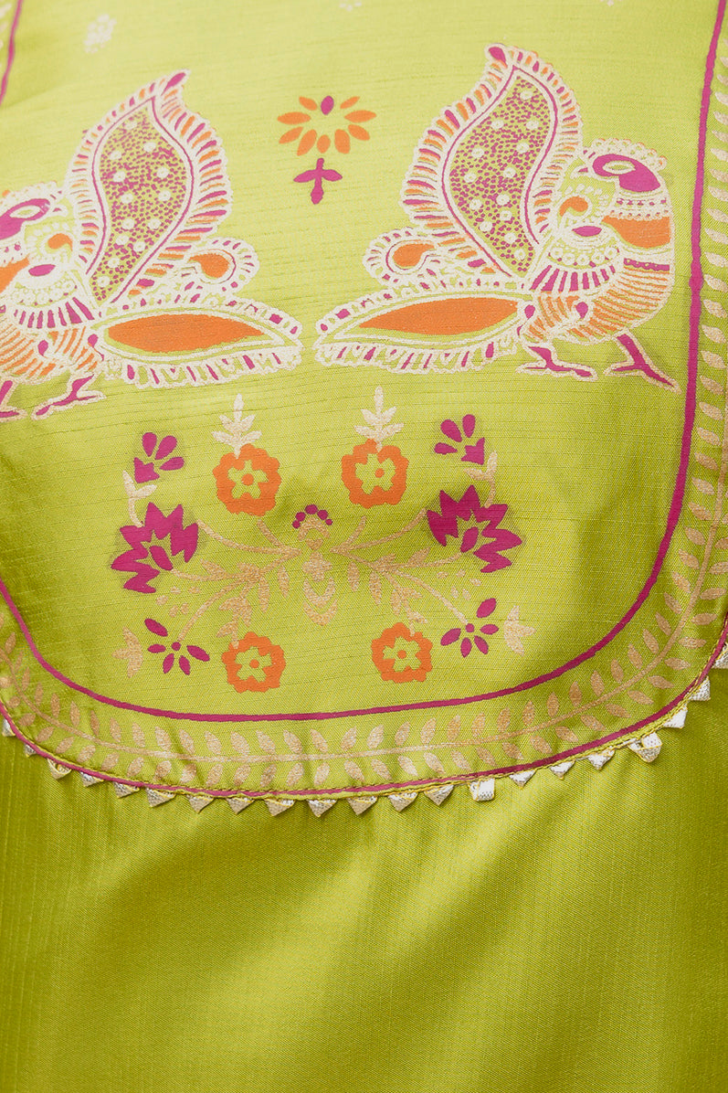 Mint Green Pure Silk Kurta Set with Dupatta | Khadi Print Women’s Ethnic Wear Malaysia | Partywear & Festive Collection