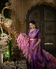 Banarasi Silk Saree – Bridal Elegance with Copper Zari Weaving