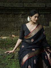 Banarasi Soft Silk Saree with Gold Zari Weaving