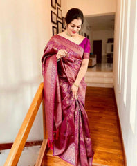 Banarasi Soft Silk Saree – Exquisite Copper Zari Weaving
