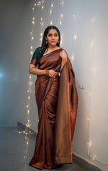 Banarasi Soft Silk Saree – Copper Zari Weaving Elegance