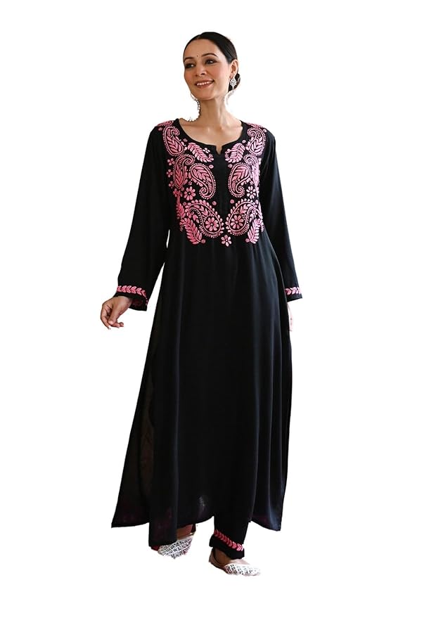 Rubaab Chikankari Rayon Straight Kurta Set | Festive & Office Wear | Premium 14KG Rayon | Malaysia Online Shopping