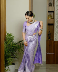 THE BANARASI SOFT SILK SAREE  MADE UP OF SILK THREADS WOVEN USING
