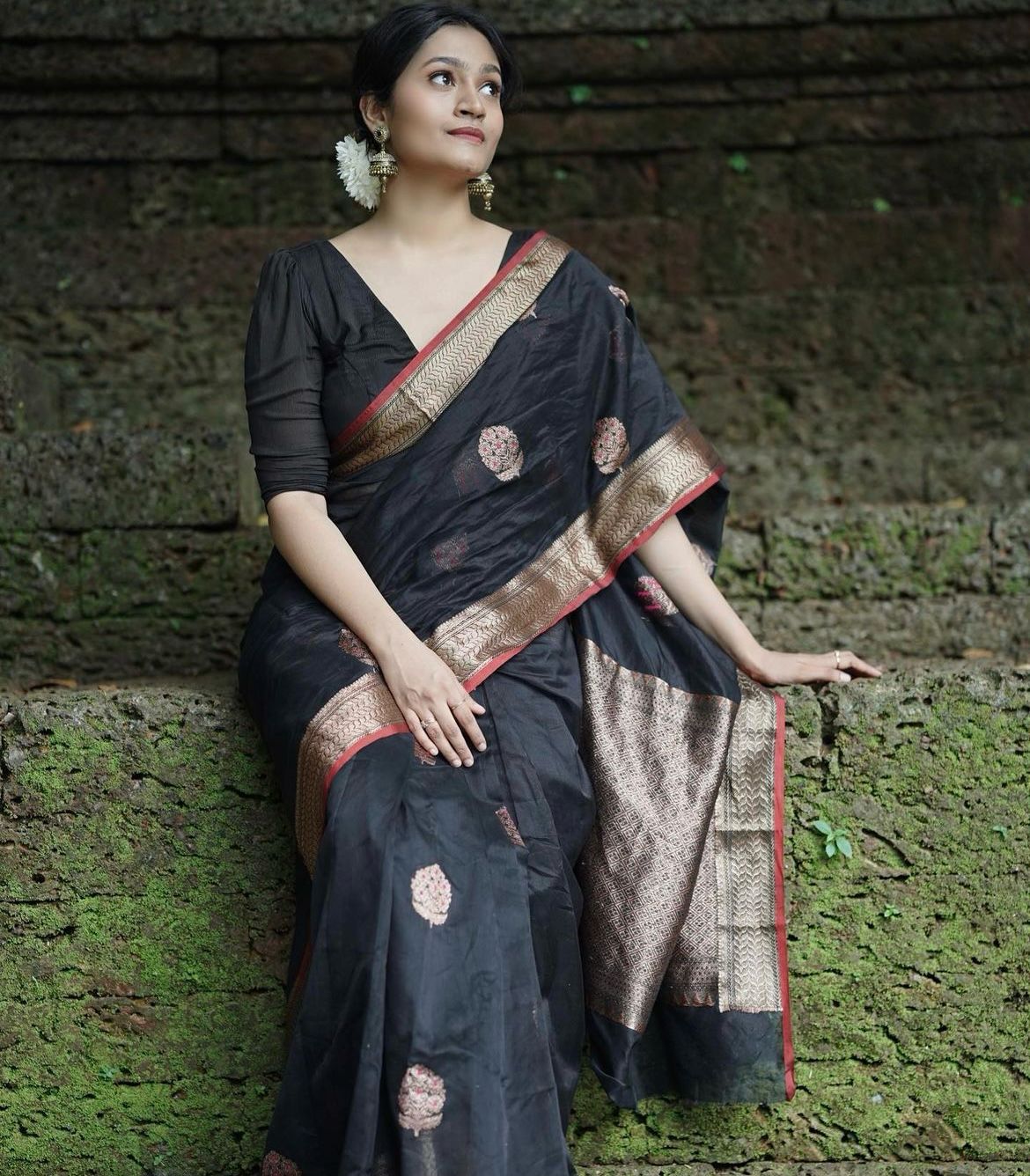 Banarasi Soft Silk Saree with Gold Zari Weaving