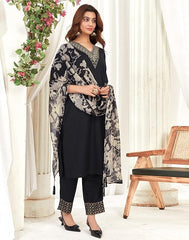 SIRIL Women’s Cotton Blend Embroidered Straight Kurta Pant with Dupatta Set | Ethnic Wear for Women | Party Wear, Office Wear & Casual Kurti Set Malaysia