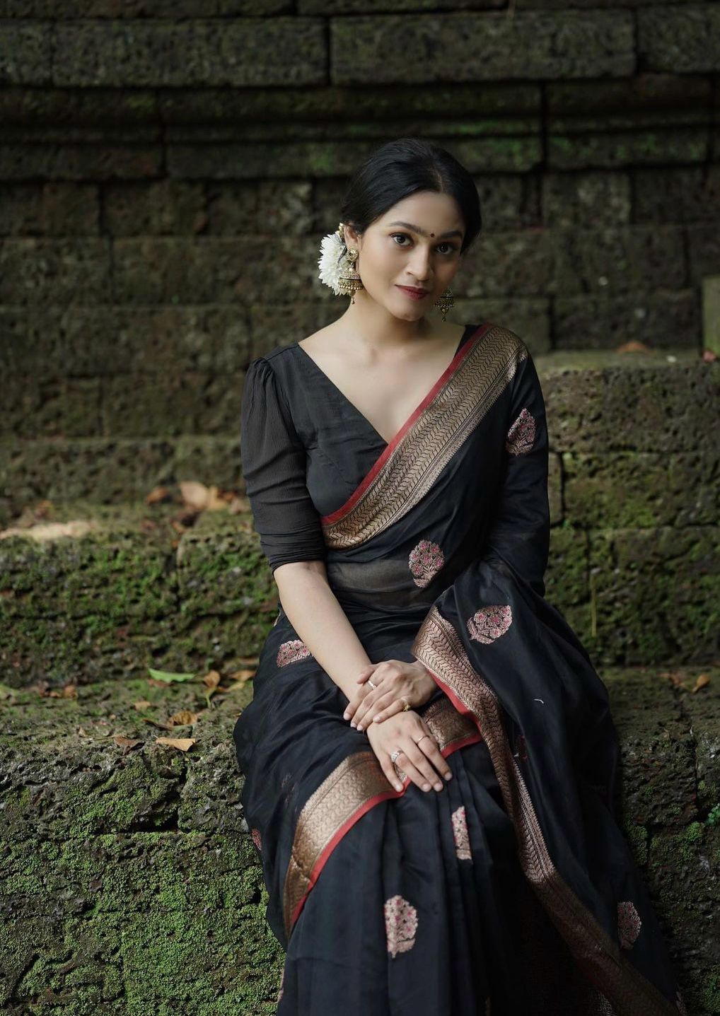 Banarasi Soft Silk Saree with Gold Zari Weaving