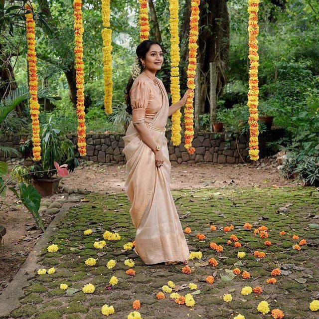 Handcrafted banarasi Silk Saree with Copper Zari Weaving