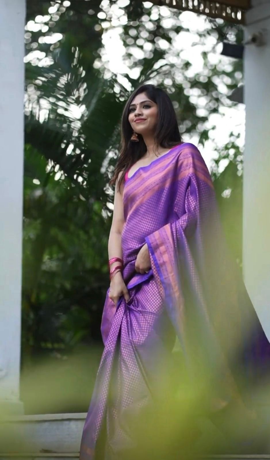 Banarasi Soft Silk Saree – Exquisite Copper Zari Weaving