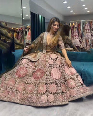 Sequins Embroidered wedding Women Lehenga Choli Set