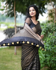 Banarasi Soft Silk Saree with Copper Zari Weaving