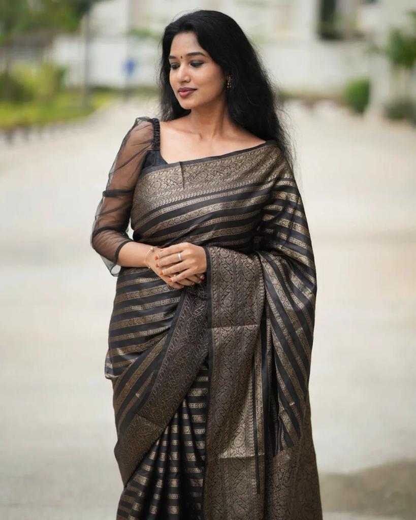 Banarasi Soft Silk Saree with Copper Zari Weaving