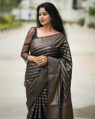 Banarasi Soft Silk Saree with Copper Zari Weaving