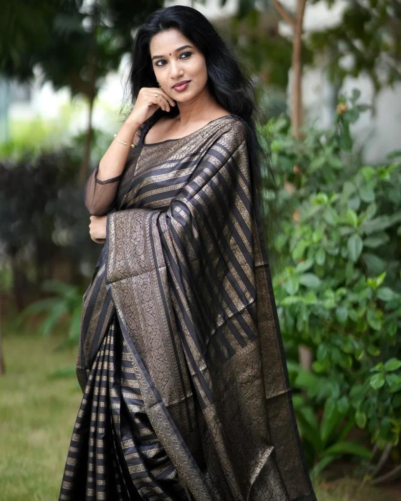 Banarasi Soft Silk Saree with Copper Zari Weaving