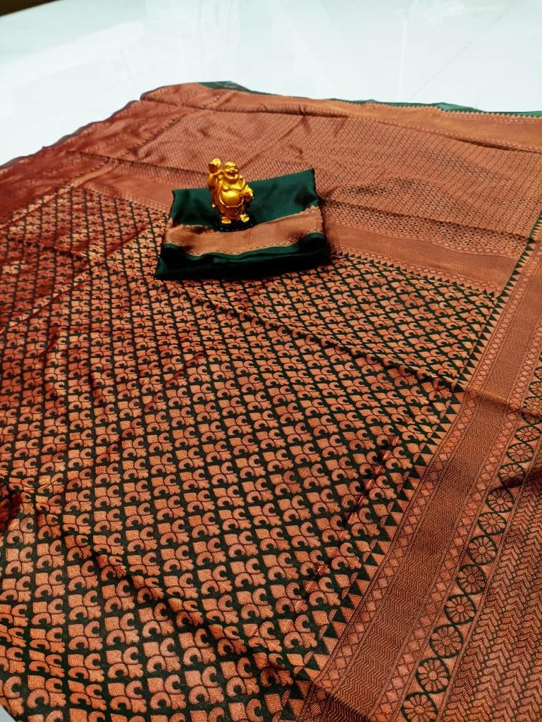 Banarasi Soft Silk Saree with Copper Zari Weaving | Affordable & Elegant