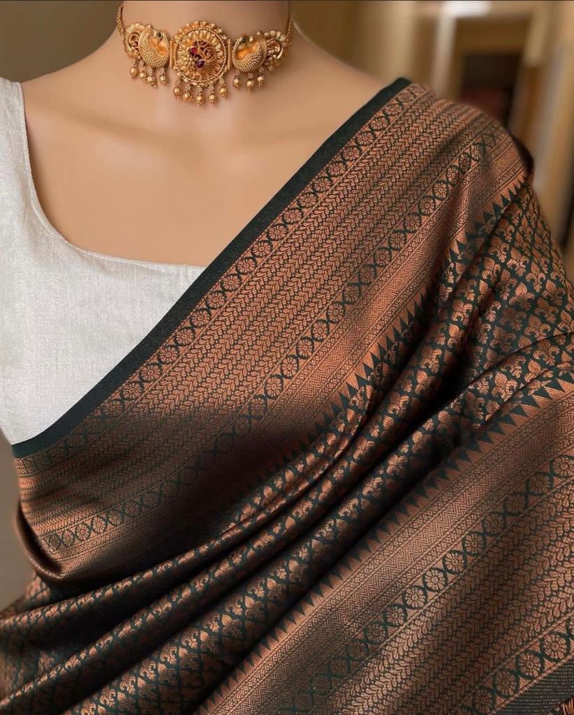 Banarasi Soft Silk Saree with Copper Zari Weaving | Affordable & Elegant