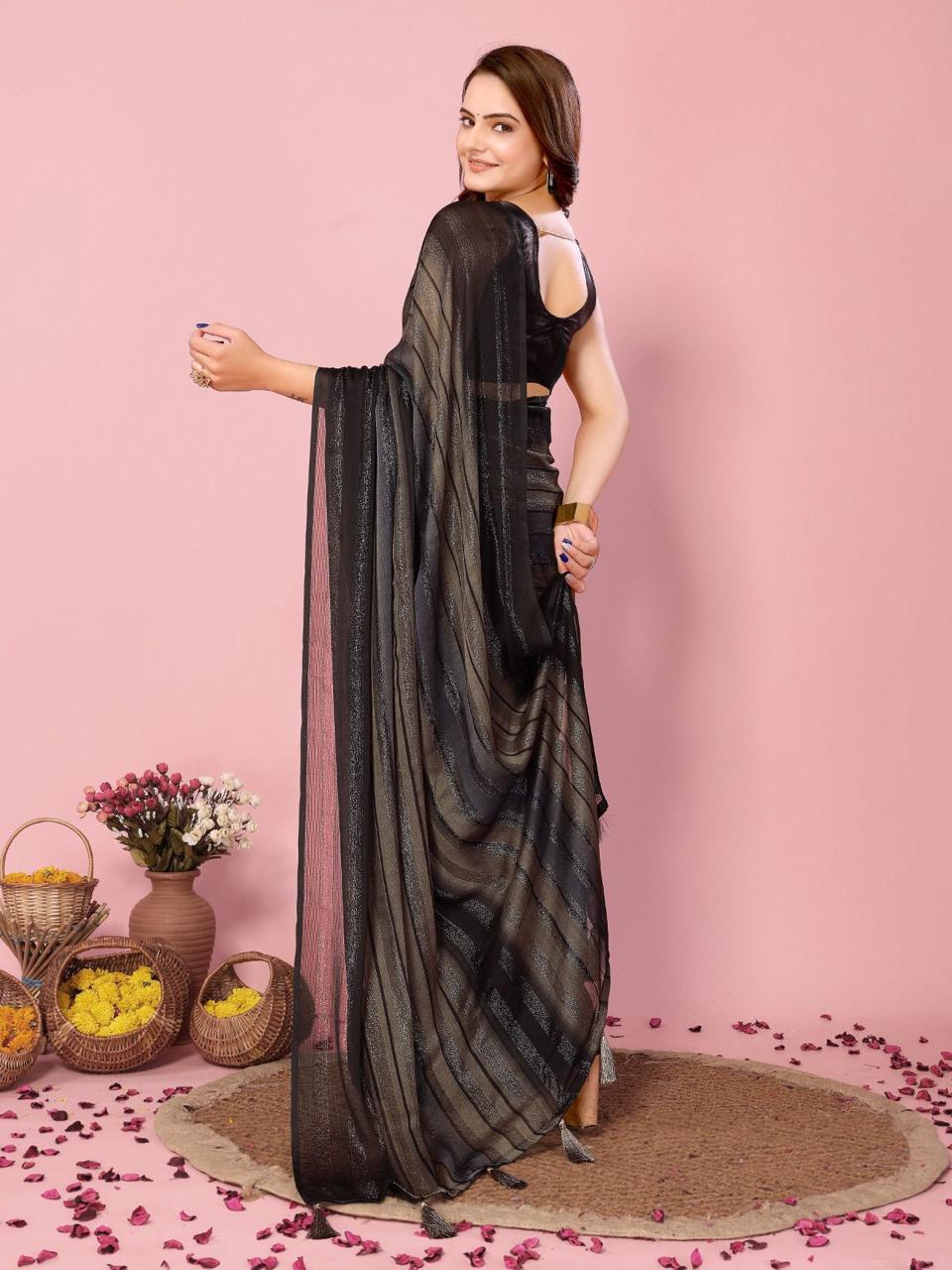 Soft Nylon georgette 1 Minute Ready to wear Saree