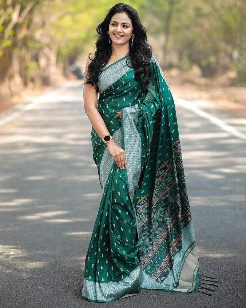 Latest 4 color soft silk woven jacquard saree