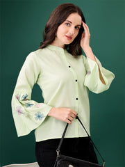 Trendy Women’s Printed Cotton Blend Top – Stylish 3/4 Sleeve Casual Tunic | Comfortable Daily Wear Malaysia 2025 (C-02)