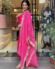 JENNY PINK COLOURED WOMEN'S  MUSLIN KURTA SET