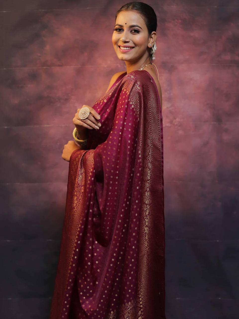 Trending colors of weaving silk saree