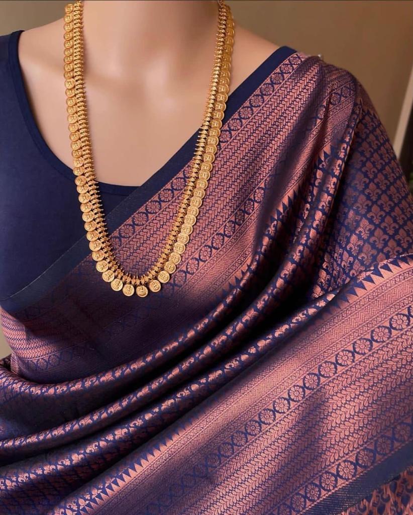 Banarasi Soft Silk Saree with Copper Zari Weaving | Affordable & Elegant