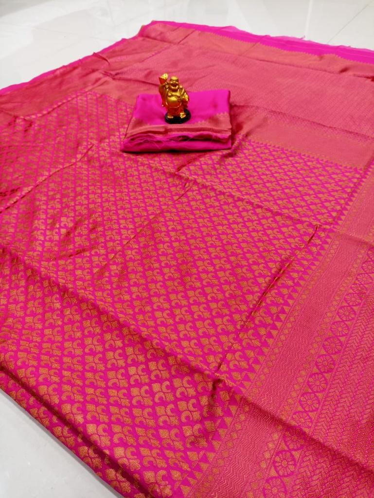 Banarasi Soft Silk Saree with Copper Zari Weaving | Affordable & Elegant