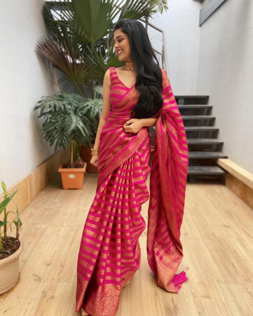Banarasi Soft Silk Saree with Copper Zari Weaving