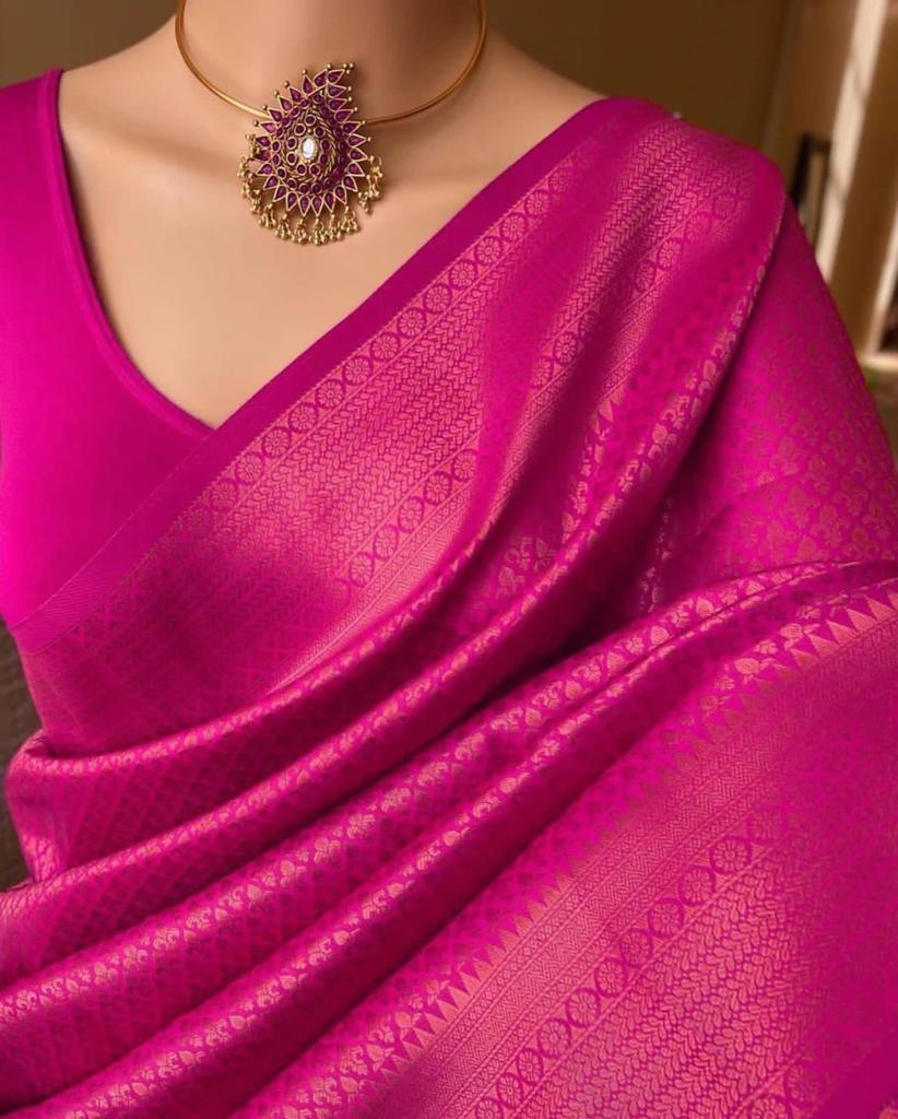 Banarasi Soft Silk Saree with Copper Zari Weaving | Affordable & Elegant