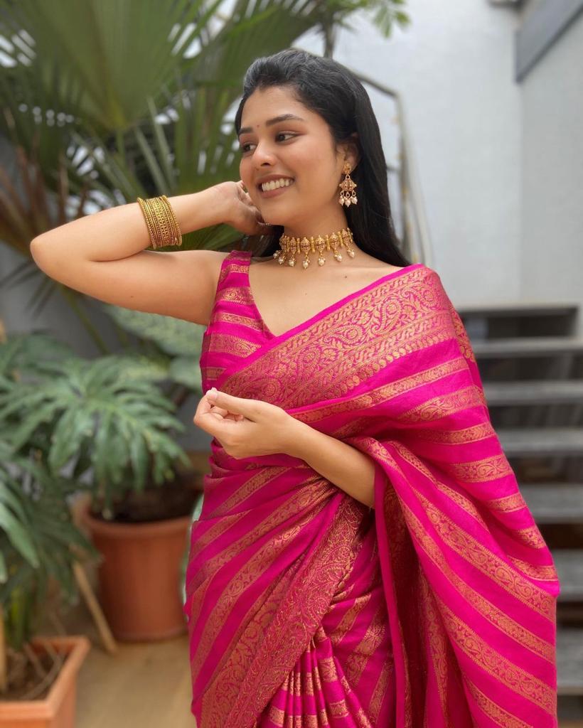Banarasi Soft Silk Saree with Copper Zari Weaving
