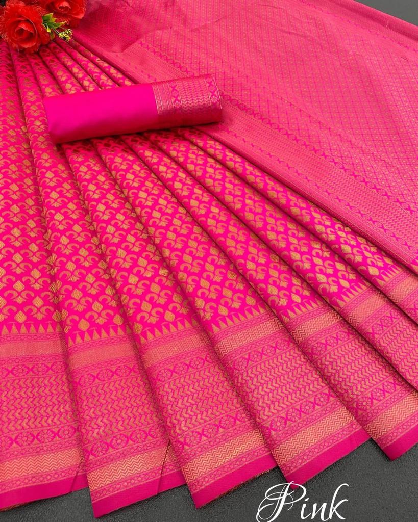 Banarasi Soft Silk Saree with Copper Zari Weaving | Affordable & Elegant