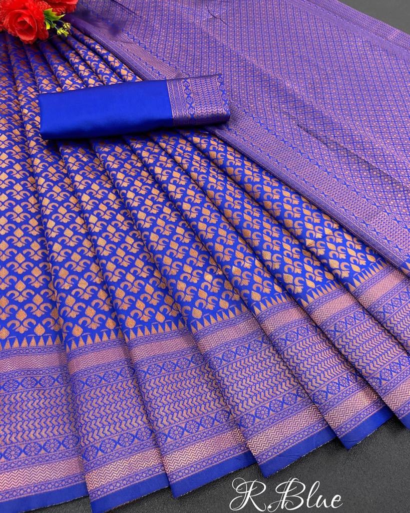 Banarasi Soft Silk Saree with Copper Zari Weaving | Affordable & Elegant