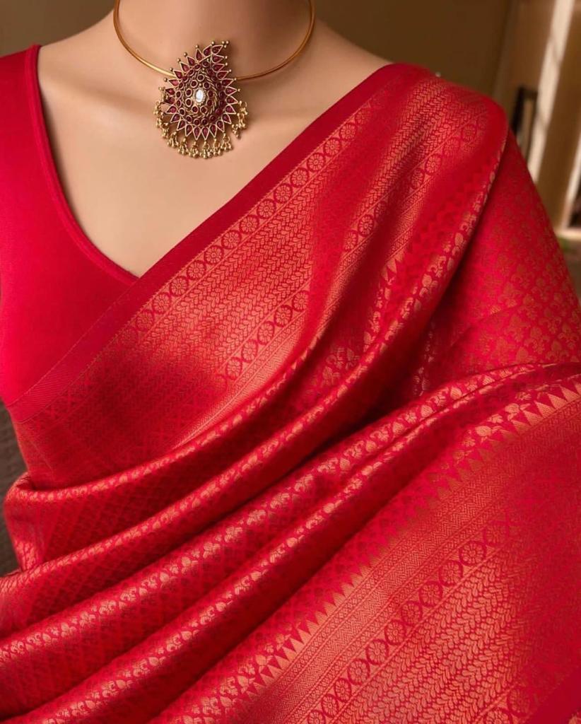Banarasi Soft Silk Saree with Copper Zari Weaving | Affordable & Elegant