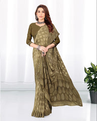 Georgette Diamond work Brasso cut Swarovski saree with blouse for women