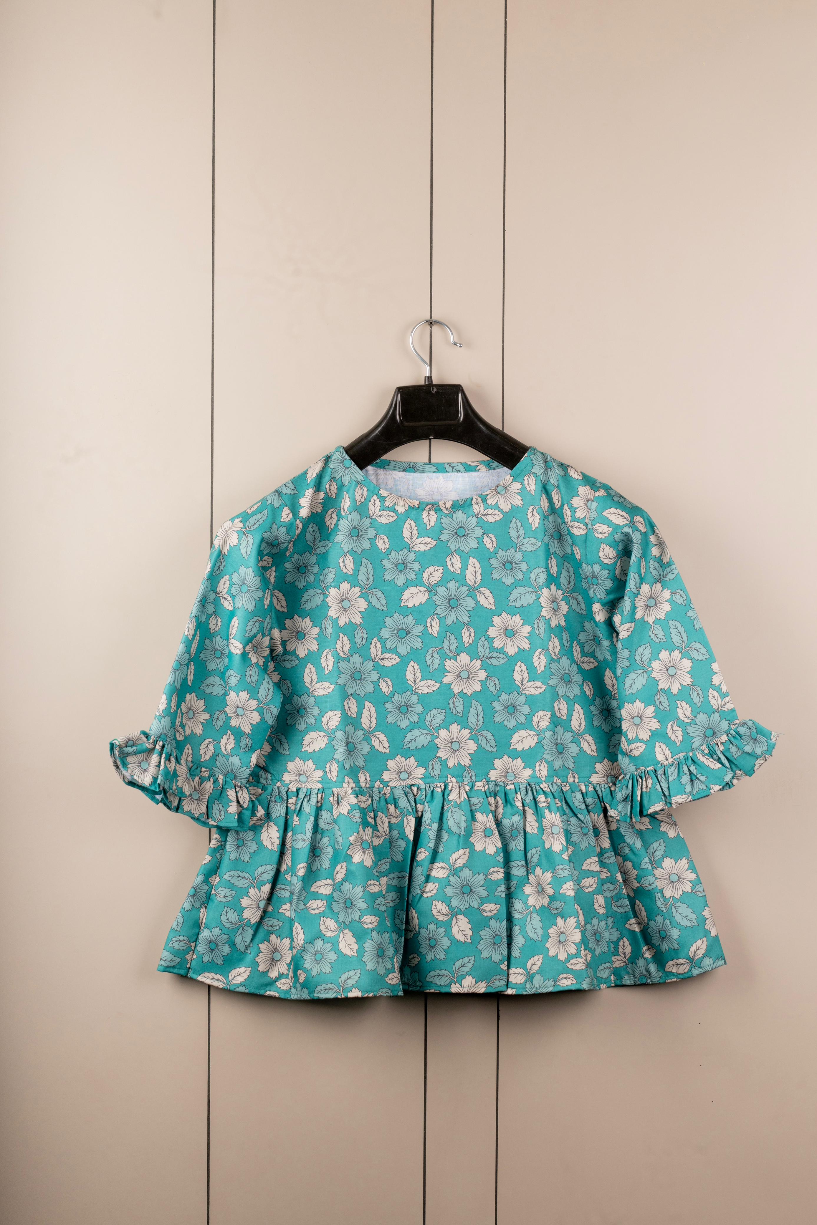 CHOLKI Beautiful Cotton Top for Women – Stylish Printed Short Sleeve Tunic | Casual & Daily Wear Cotton Tops Malaysia 2025