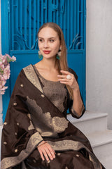 COFFEE  COLOURED TREDITIONAL WEAR  KURTA SET