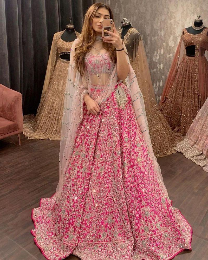 Rani Pink Sequence Embroidery Party Wear Lehenga Choli