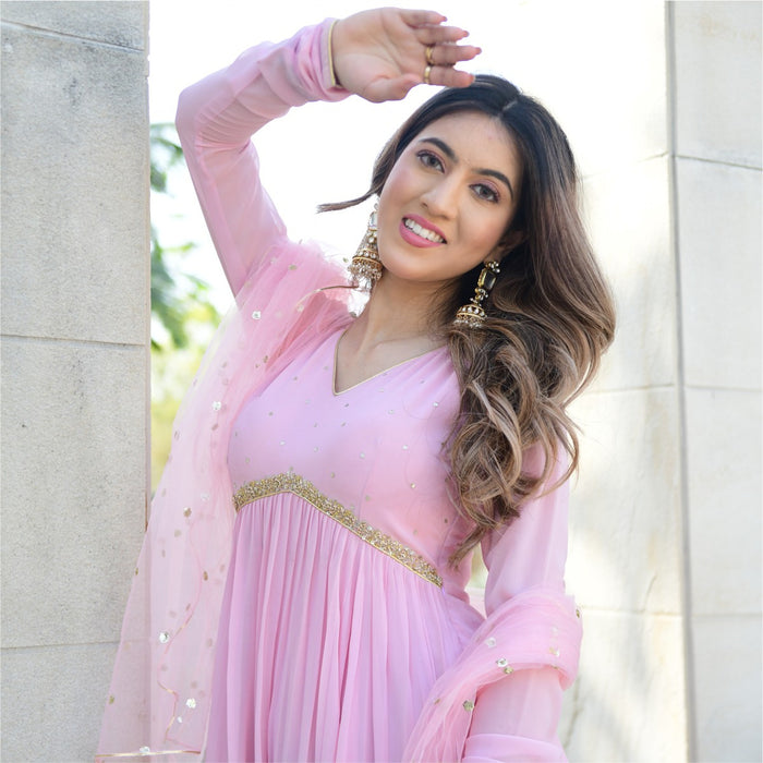 Floral Embroidered Kurti with Flared Hem