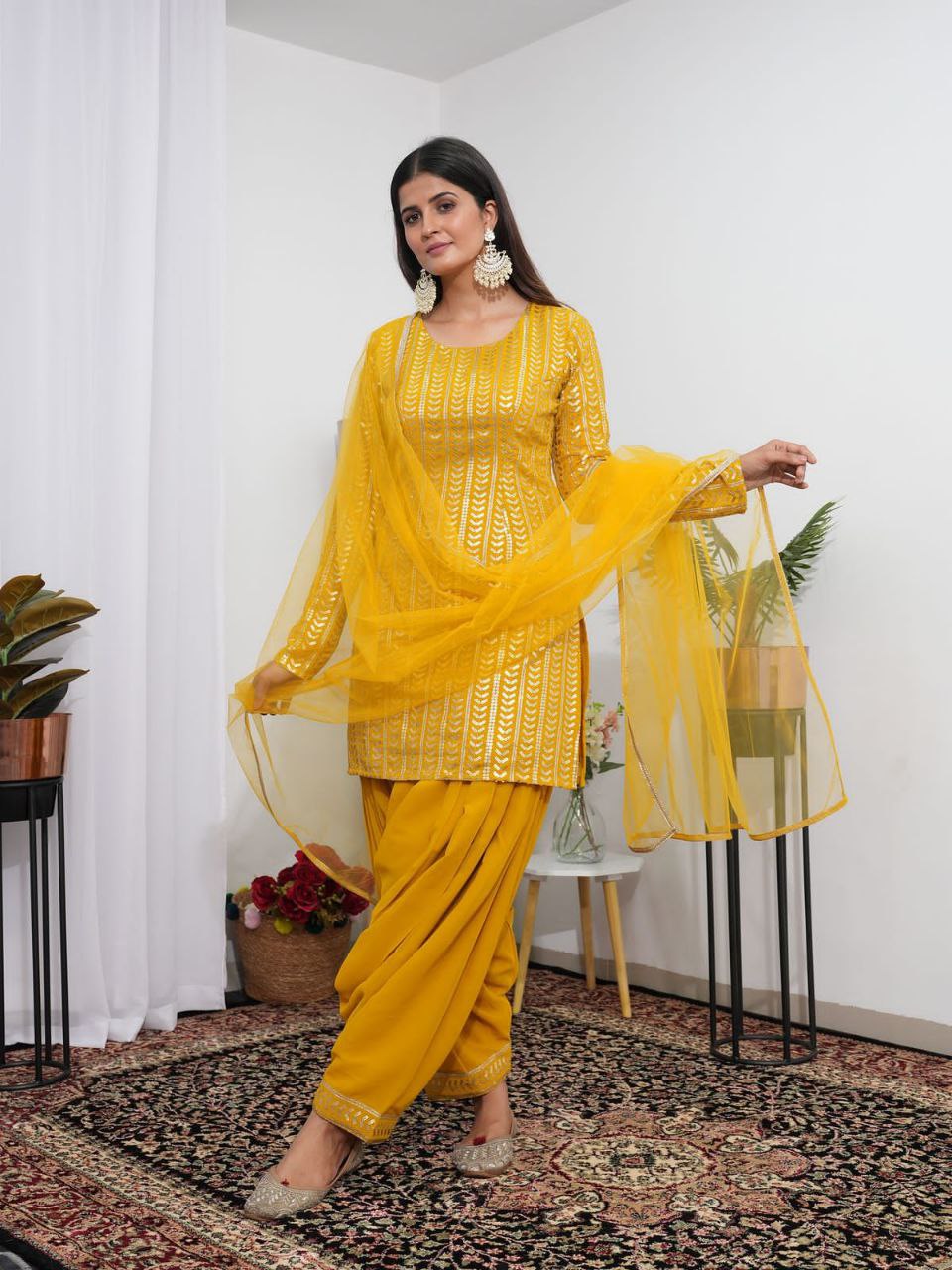 Trendy Georgette Patiyala Suit Set  | Designer Embroidery Sequins Work | Ready to Wear Women’s Ethnic Wear