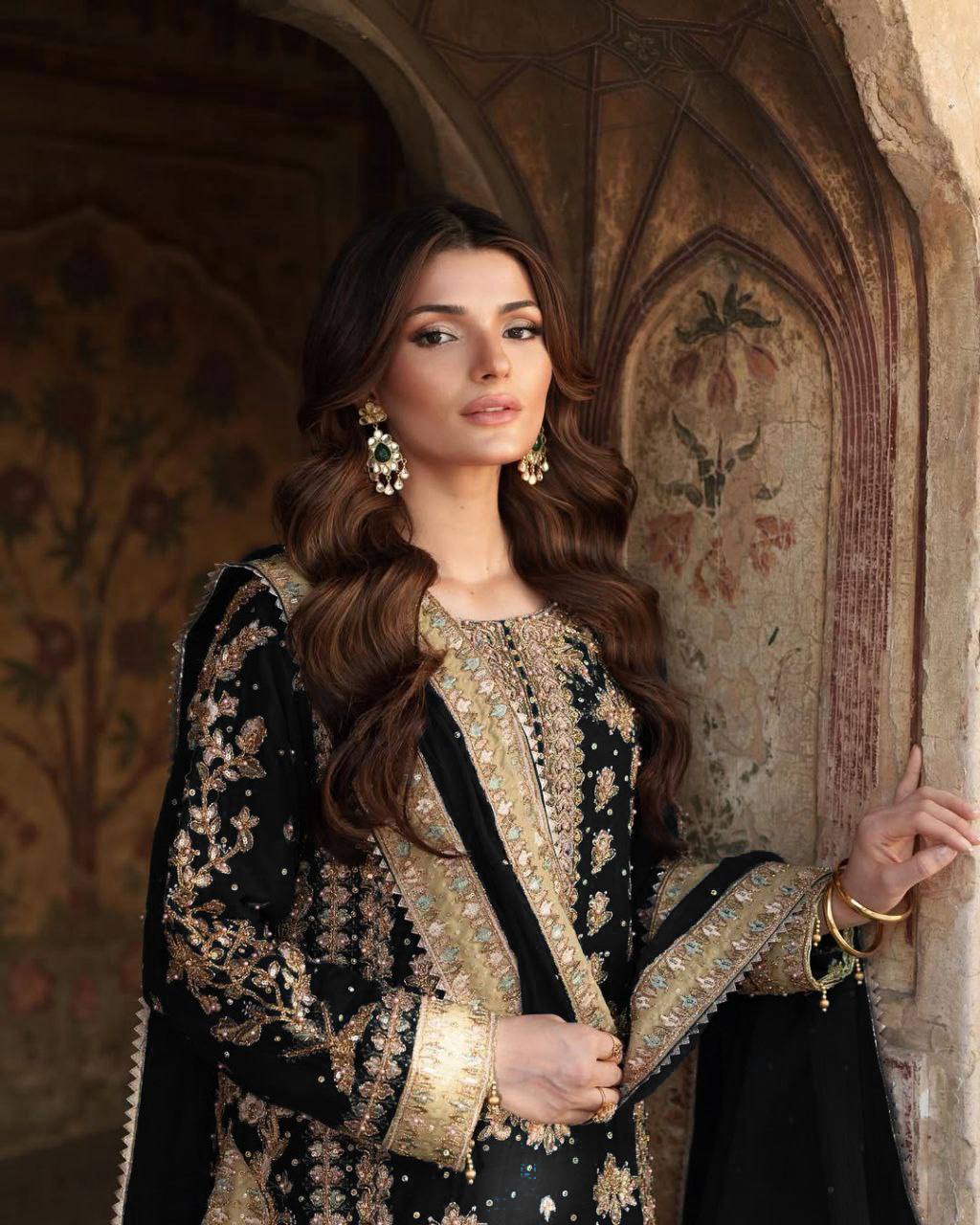 Elegant Black Embroidered Designer Set | Heavy Georgette Sequence & Rivet Moti Work | Ready to Wear Premium Ethnic Suit
