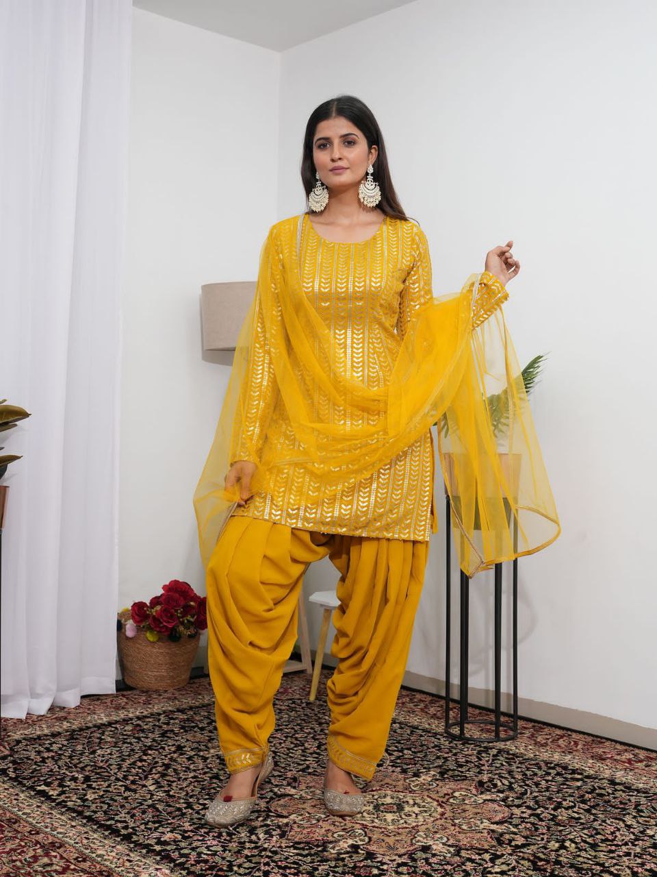 Trendy Georgette Patiyala Suit Set  | Designer Embroidery Sequins Work | Ready to Wear Women’s Ethnic Wear