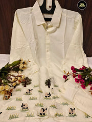 Embroidery top and palazzo Co-Ord set
