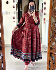 Cotton Anaarkali 3pis dress
